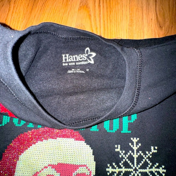 Hanes Women’s Christmas Black Sweatshirt - Picture 3 of 8
